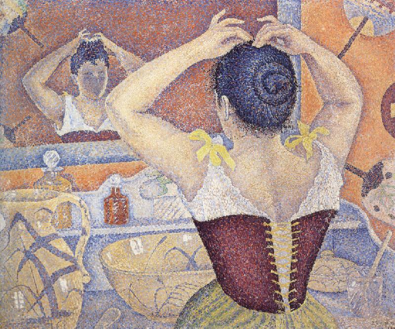Paul Signac woman arranging her hair opus Germany oil painting art